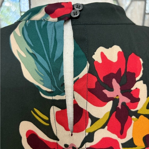 LOFT Floral Sleeveless Choker Halter Choker Style Top - Picture 5 of 7